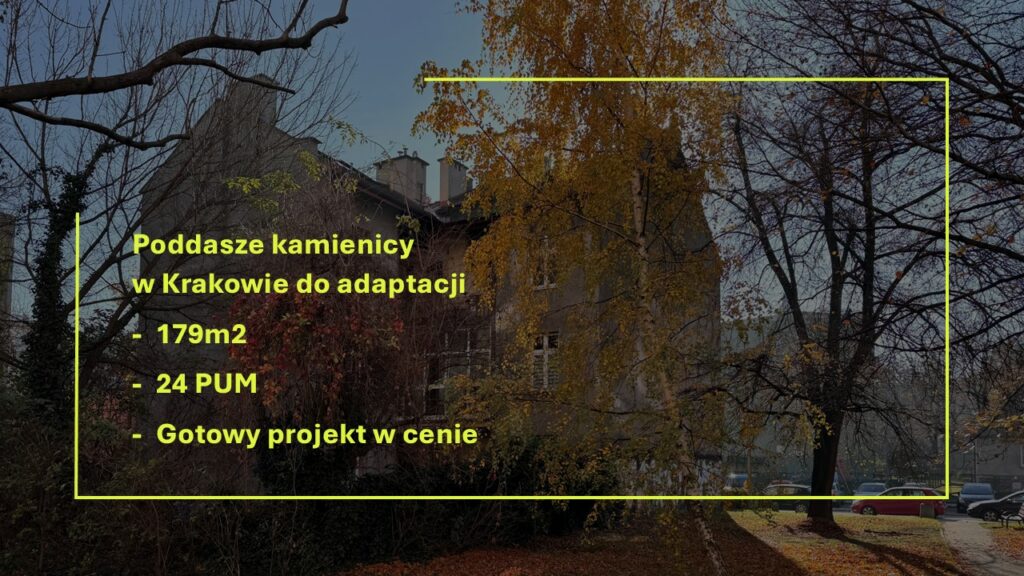 Poddasze do adaptacji 179 m2, Kraków Poddasze Kraków